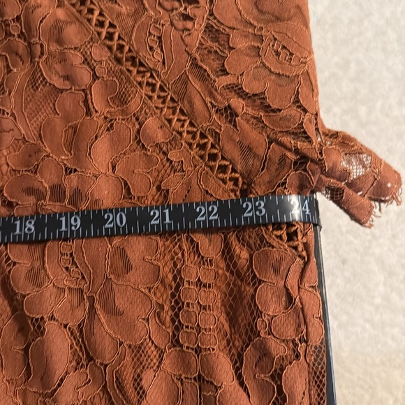 Savanna Jane Rust Brown Lace Blouse Size 2X Boho Career Fall Romantic - Picture 6 of 7